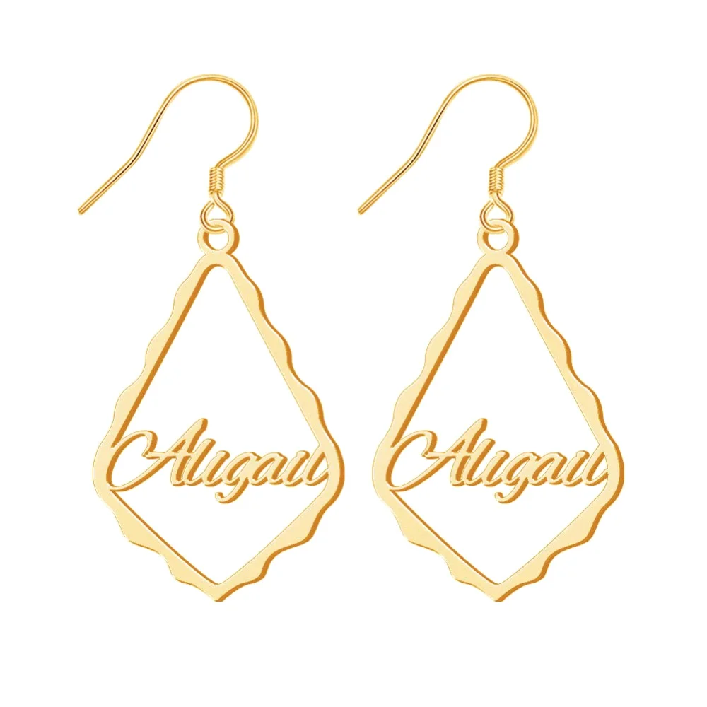 Yofair Gold plated name hoop earrings