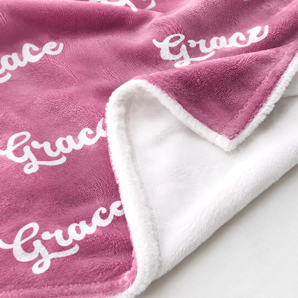 Yofair Flannel baby blanket with a name for kids, 30" x 40", view 4