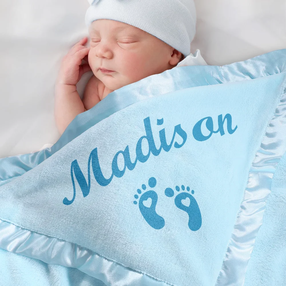 Yofair Flannel baby blanket with a name for kids, 36" x 36", view 2