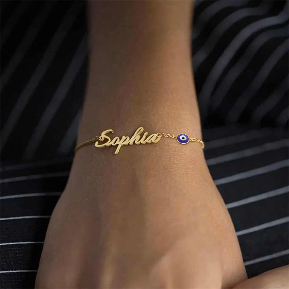 Yofair Name bracelet with an evil eye, view 2