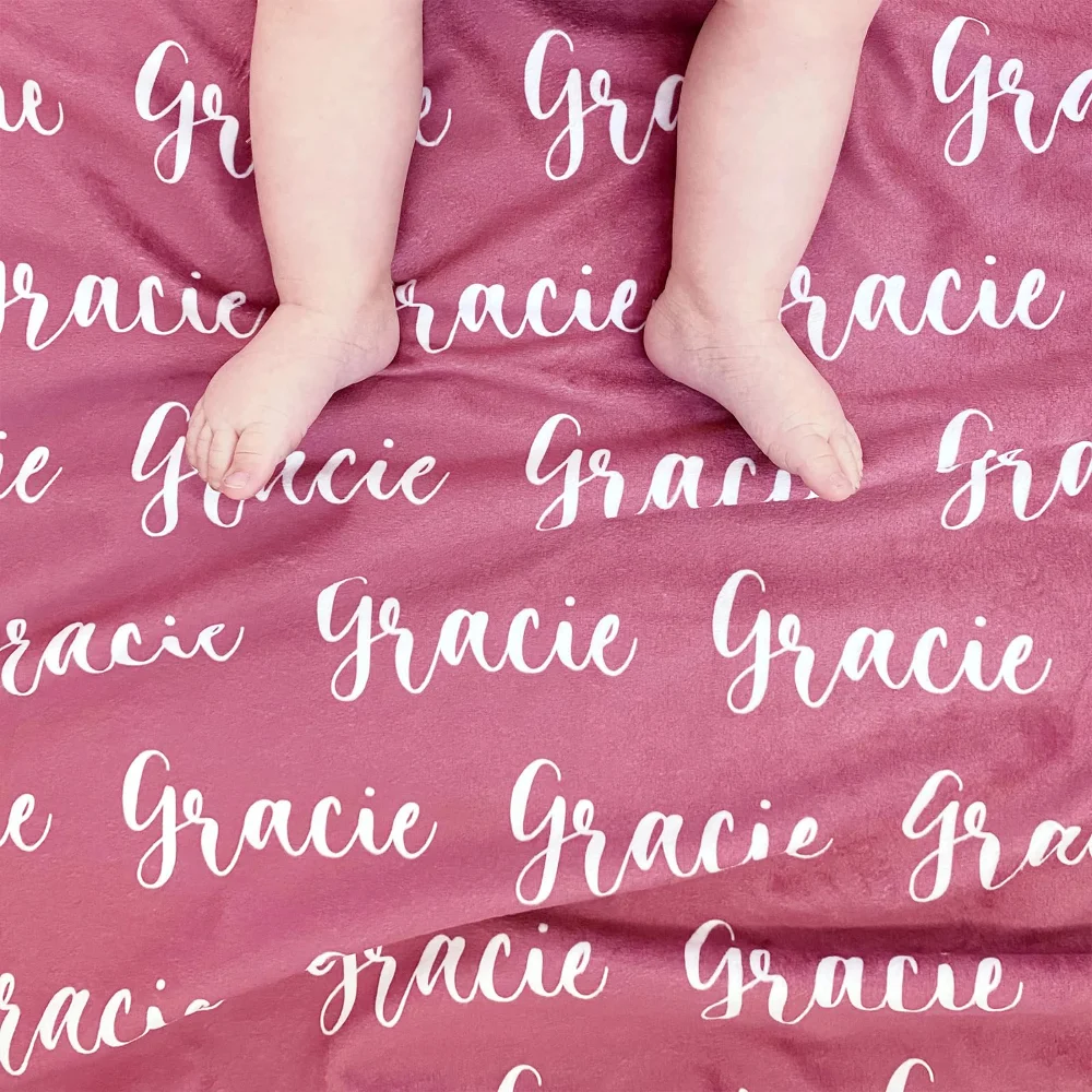 Yofair Flannel baby blanket with a name for kids, 30" x 40", view 2