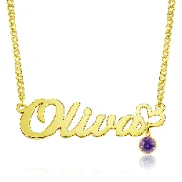 Heart Name Necklace 3-Gold