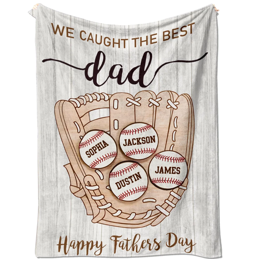 Yofair Flannel blanket with a name for dad