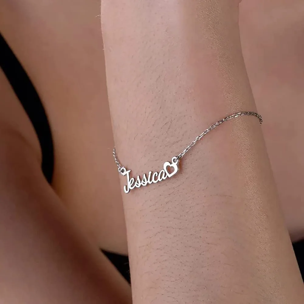 Yofair Name bracelet with a heart, view 3