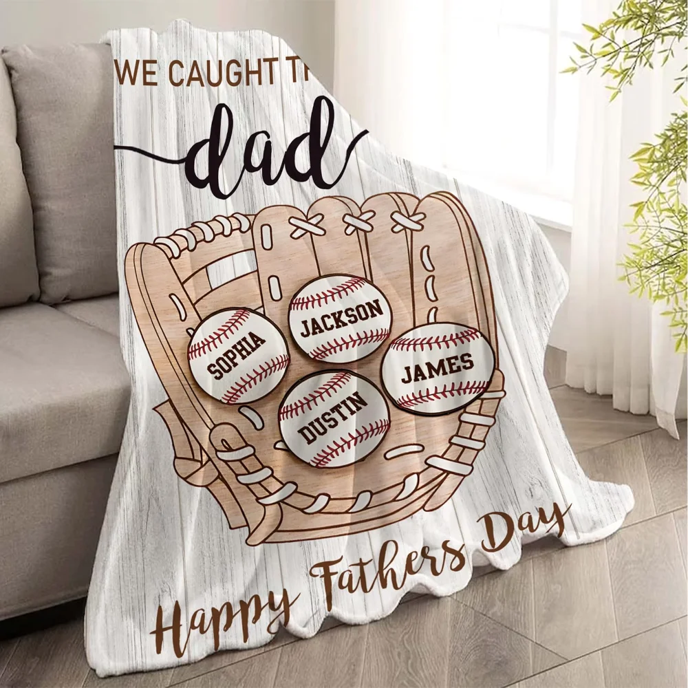 Yofair Flannel blanket with a name for dad, view 3