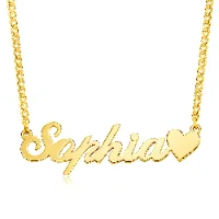 Heart Name Necklace 1-Gold